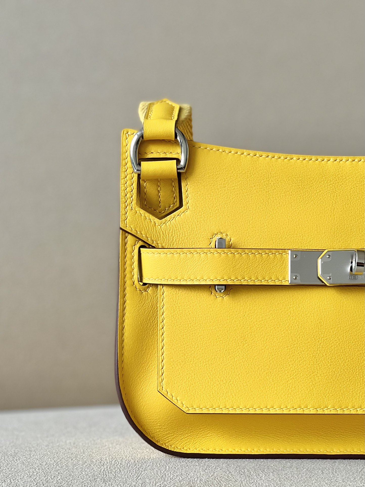 Hermes Jypsiere Mini Shoulder Bag In Yellow Swift Leather